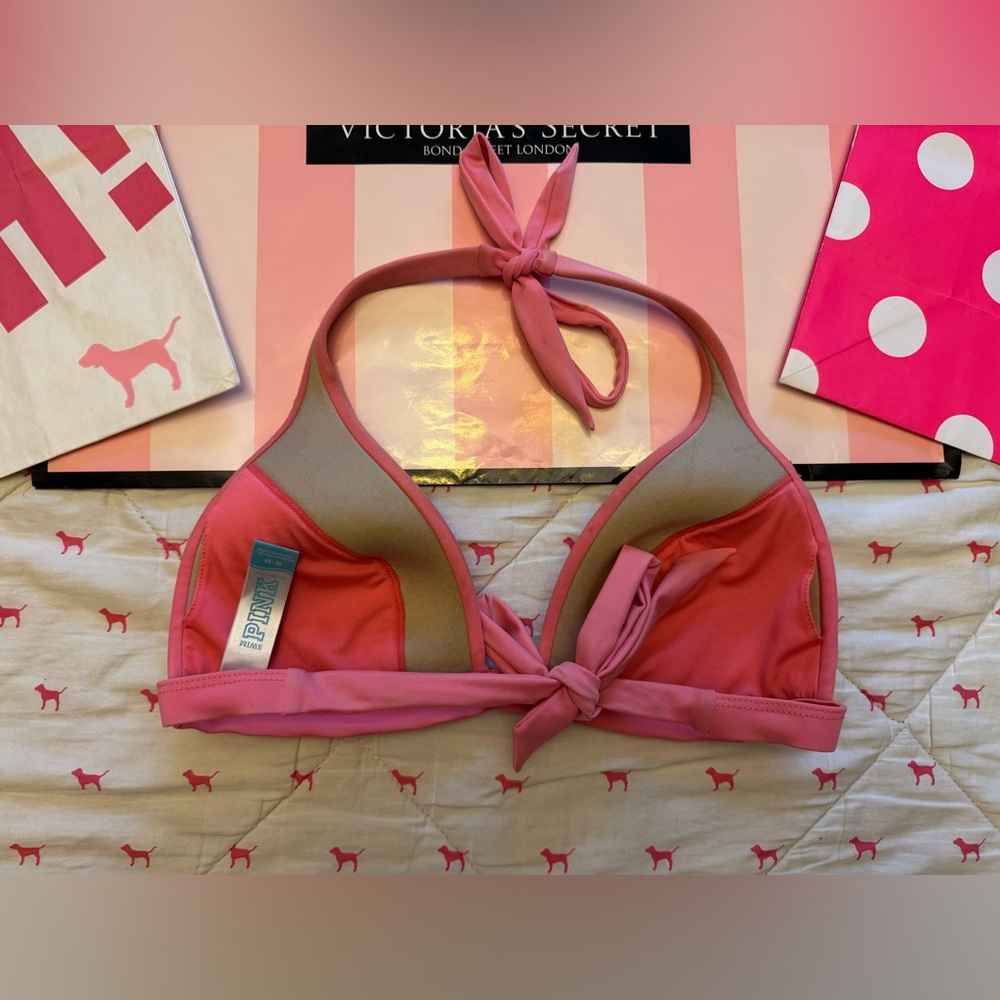 VS PINK VINTAGE Y2K BIKINI SWIMSUIT “CALL ME BABY” KISS LOVE 1986 BLING RARE M/L - Picture 3 of 11